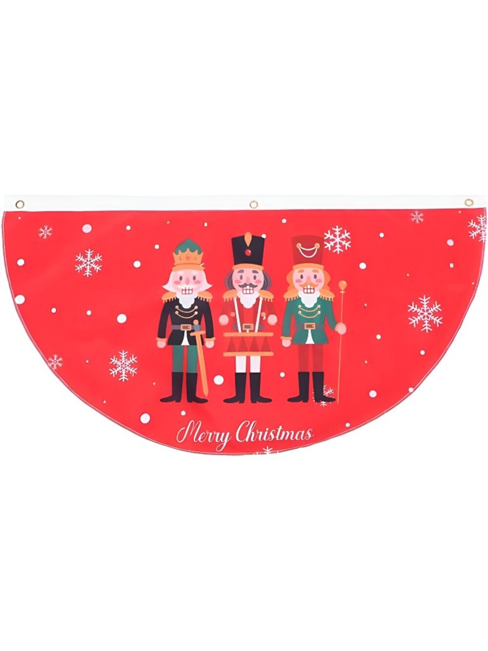 Christmas Half Flag Fan Shaped Banner Hanging Bunting Flag Nutcracker